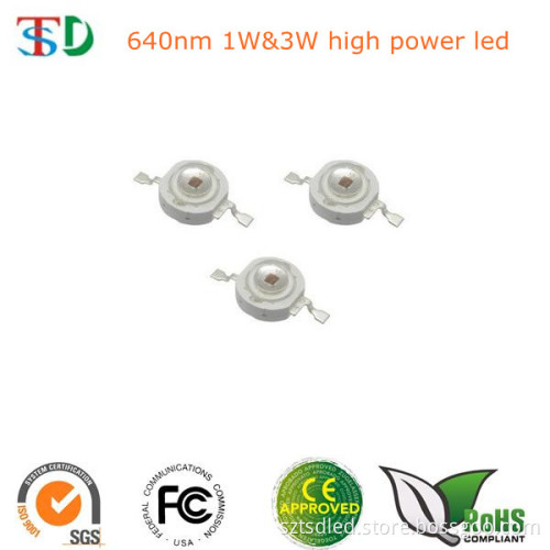 Super Bright Red 630nm 640nm 660nm 1W High Power LED Diode